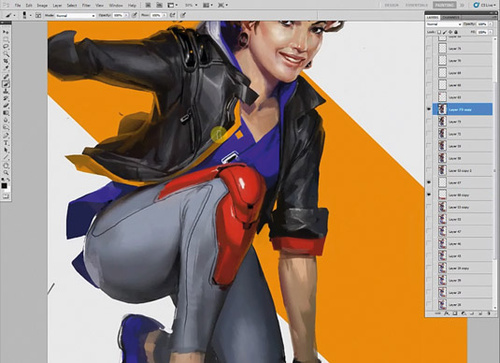 PS教程:Photoshop创建喷射滑板女孩插画 PS教程:Photoshop创建喷射滑板女孩插画